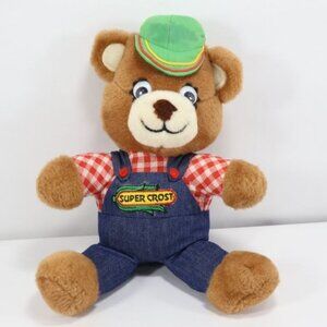 Vintage Super Crost Seed Teddy Bear Stuffed Animal Farmer Toy